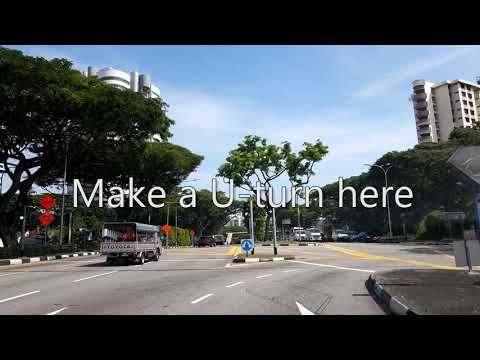 Video still of the junction on Lower Delta Road showing where to make a U-turn